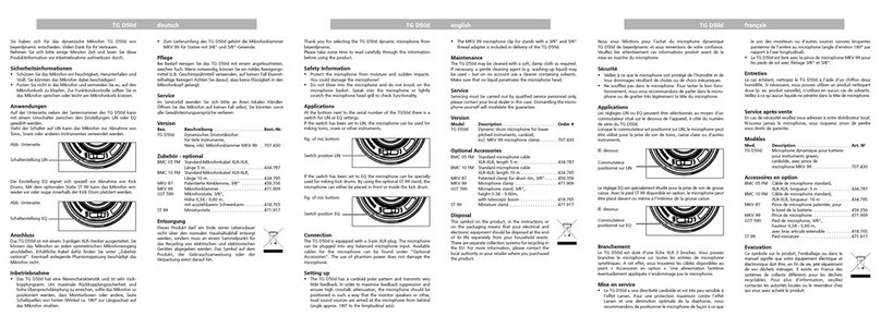 Beyerdynamic TG D50d User manual Beyerdynamic TG D50d User manual