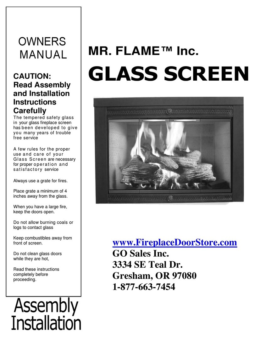 Mr. Flame Glass Screen owner's manual