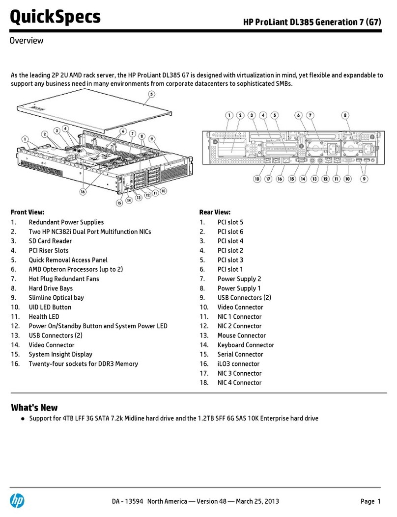 HP ProLiant DL385 Generation 7 (G7) User instructions