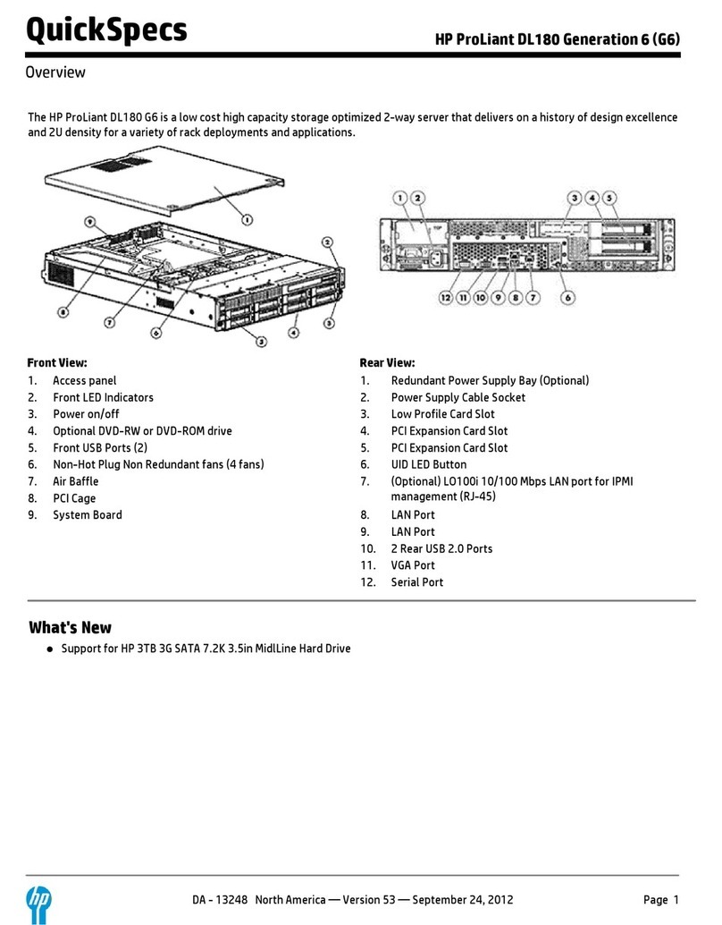 HP ProLiant DL180 Generation 6 (G6) User instructions