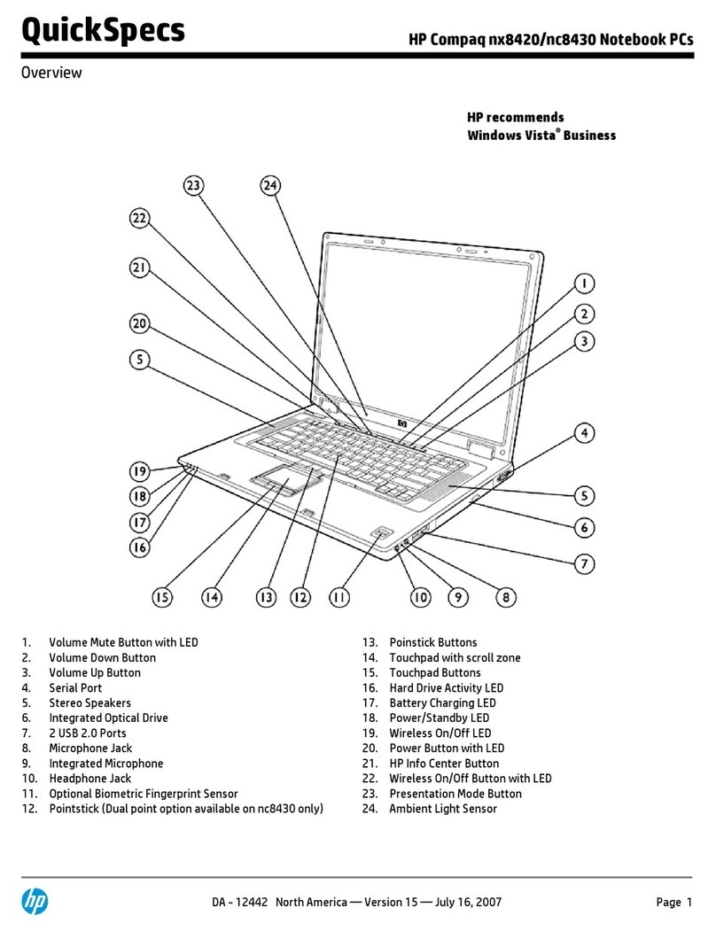 HP Compaq nx8420 User instructions