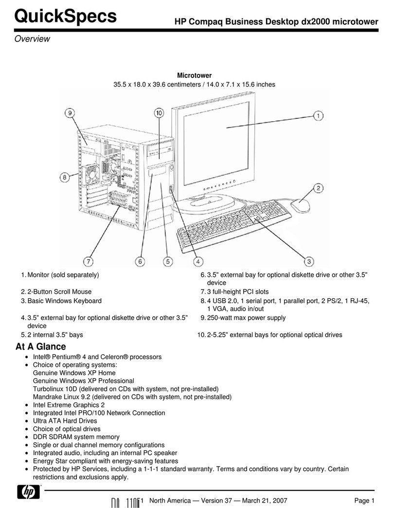 HP Compaq Business Desktop dx2000 User instructions