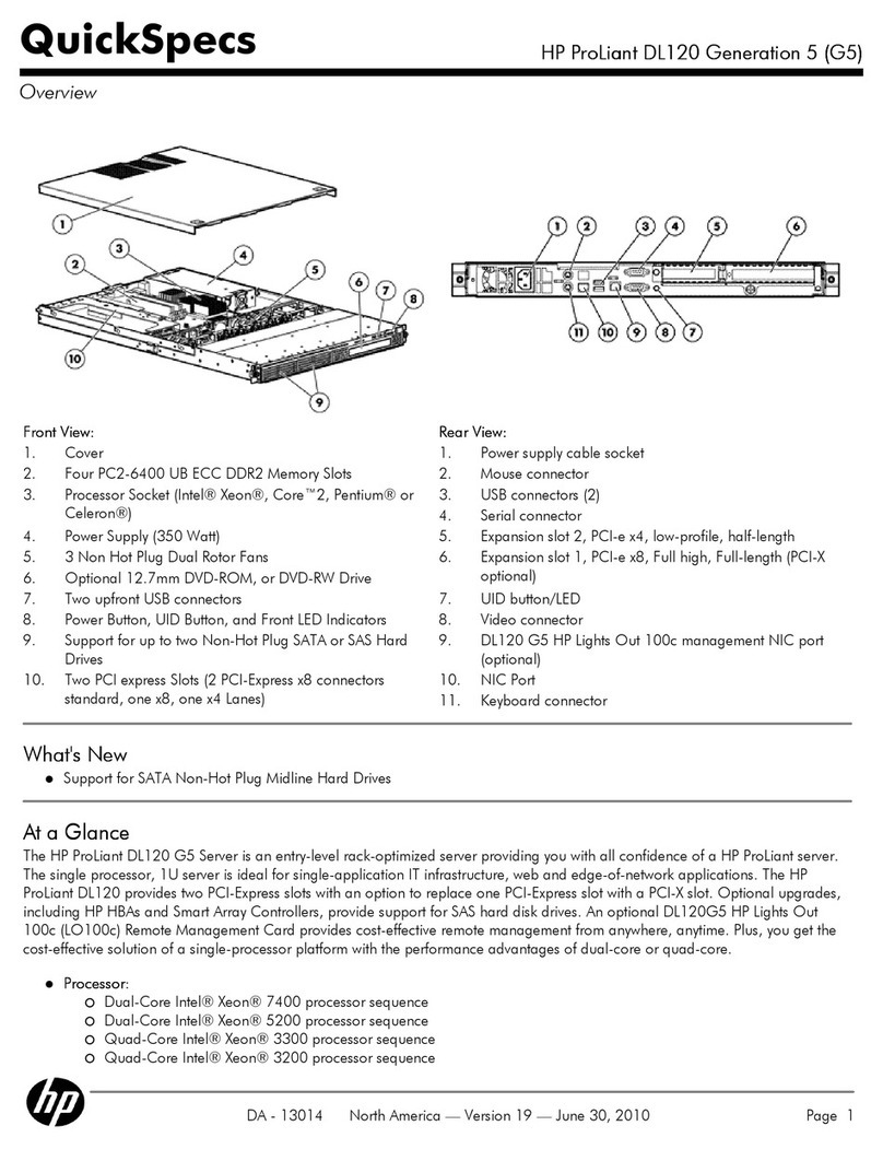 HP DL120 - ProLiant - G5 User instructions