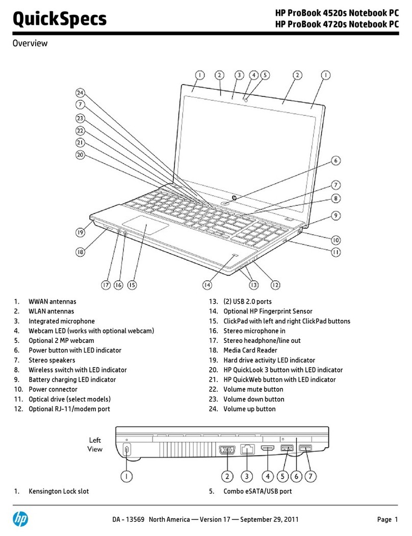 HP PROBOOK 4520S User instructions
