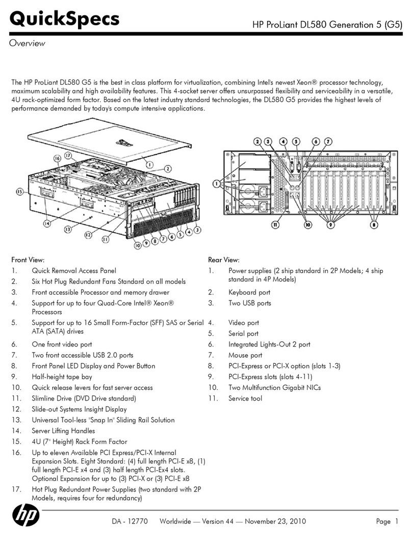 HP ProLiant DL580 Generation 5 (G5) User instructions