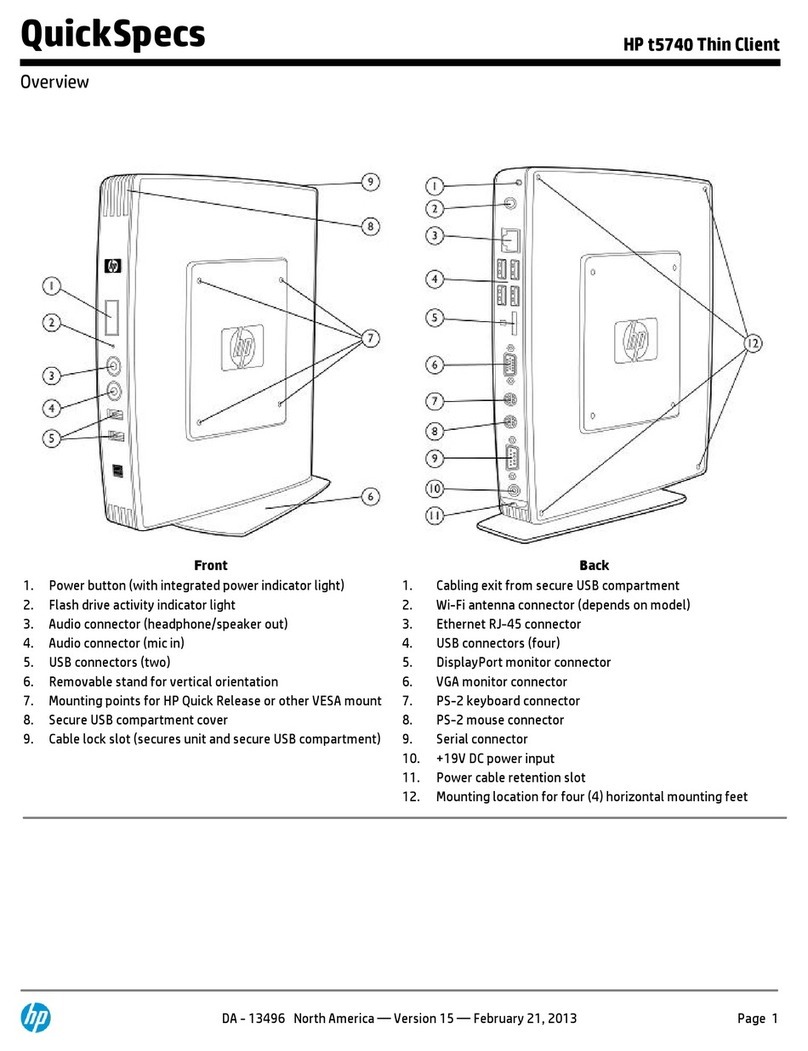 HP t5740 - Thin Client User instructions