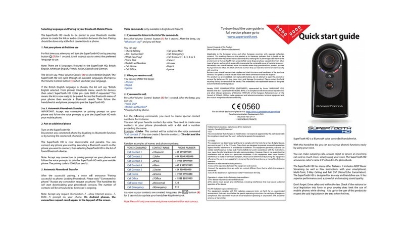 SUPERTOOTH HD User manual