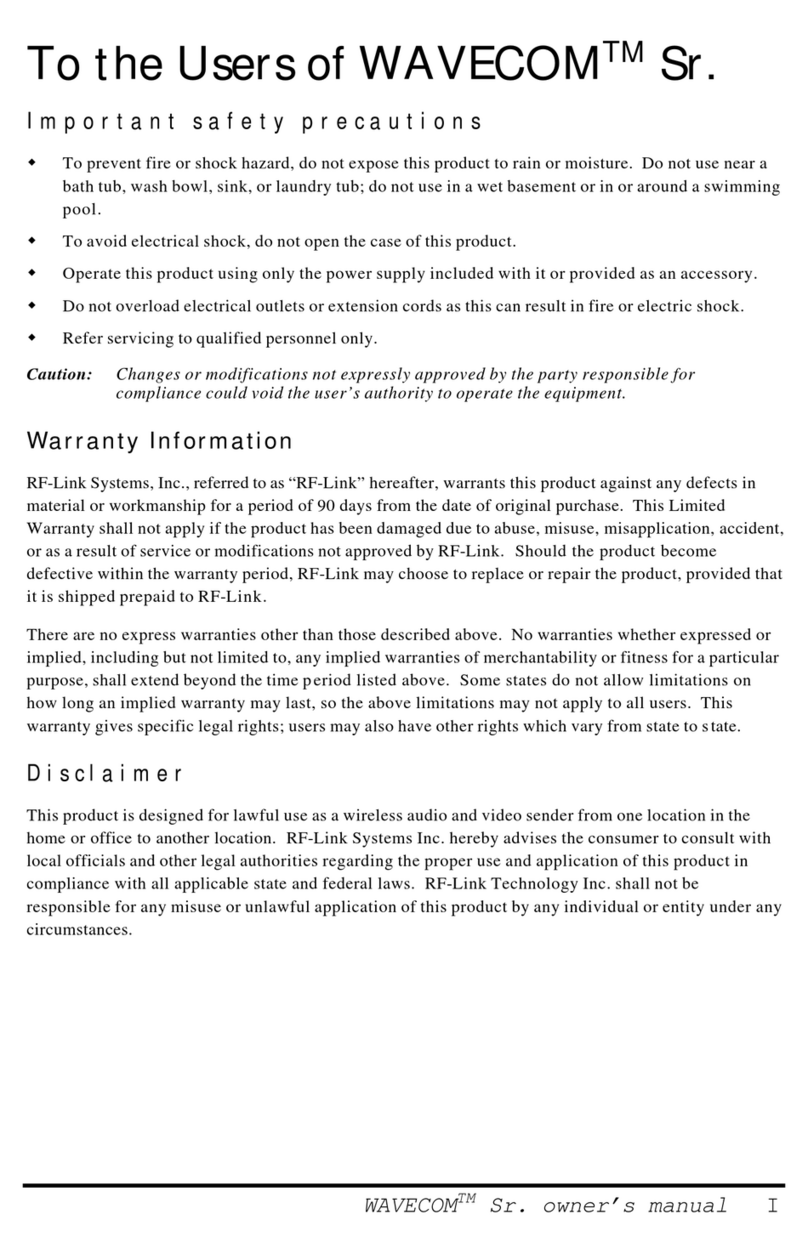 RF-Link WAVECOM Sr User manual