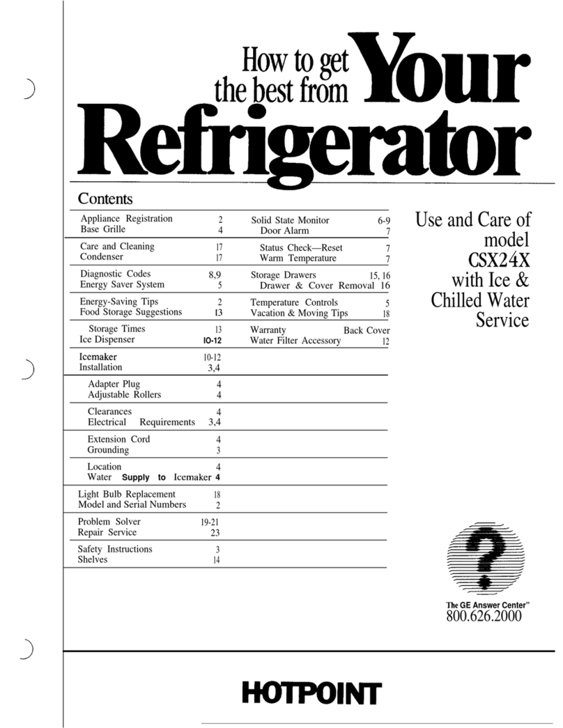 Hotpoint CSX24X Installation instructions
