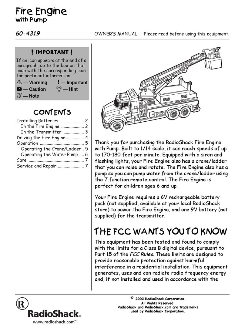 Radio Shack Fire Engine with Pump owner's manual Radio Shack Fire Engine with Pump owner's manual