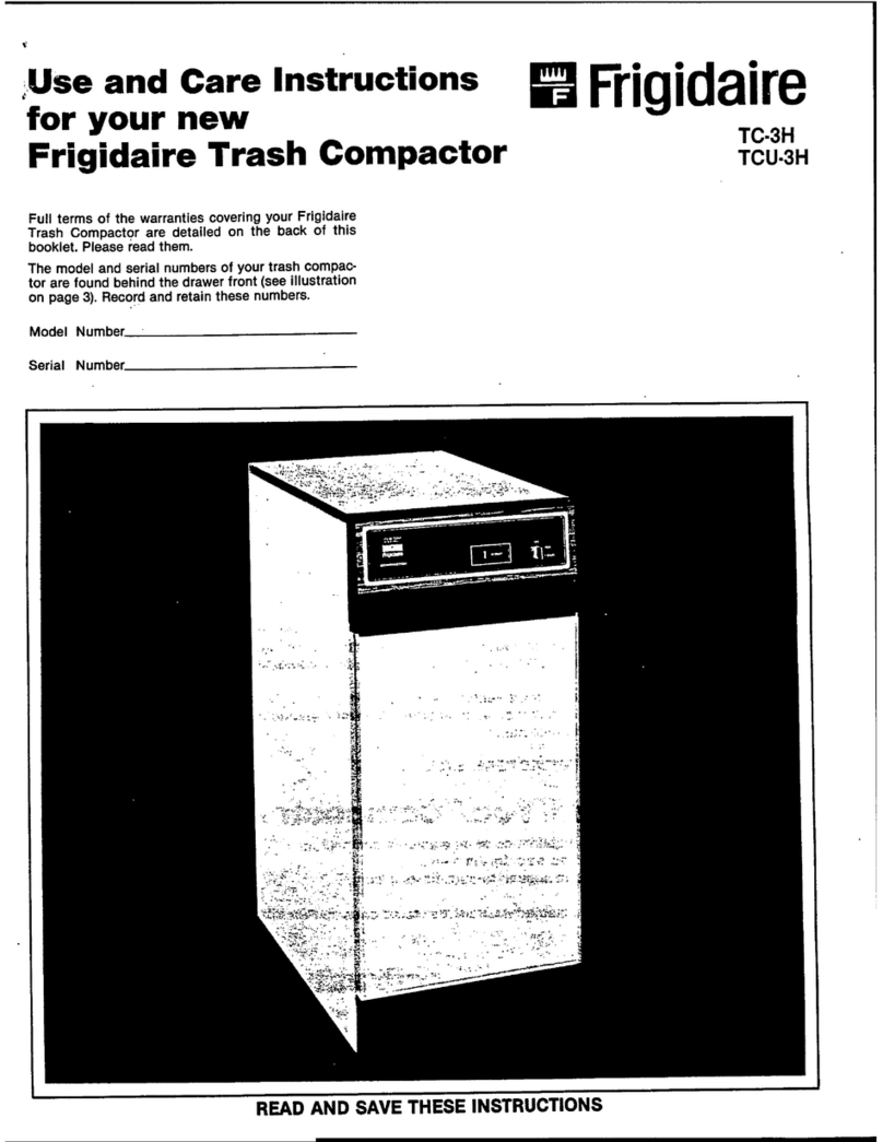 Frigidaire TC-3H Quick reference guide