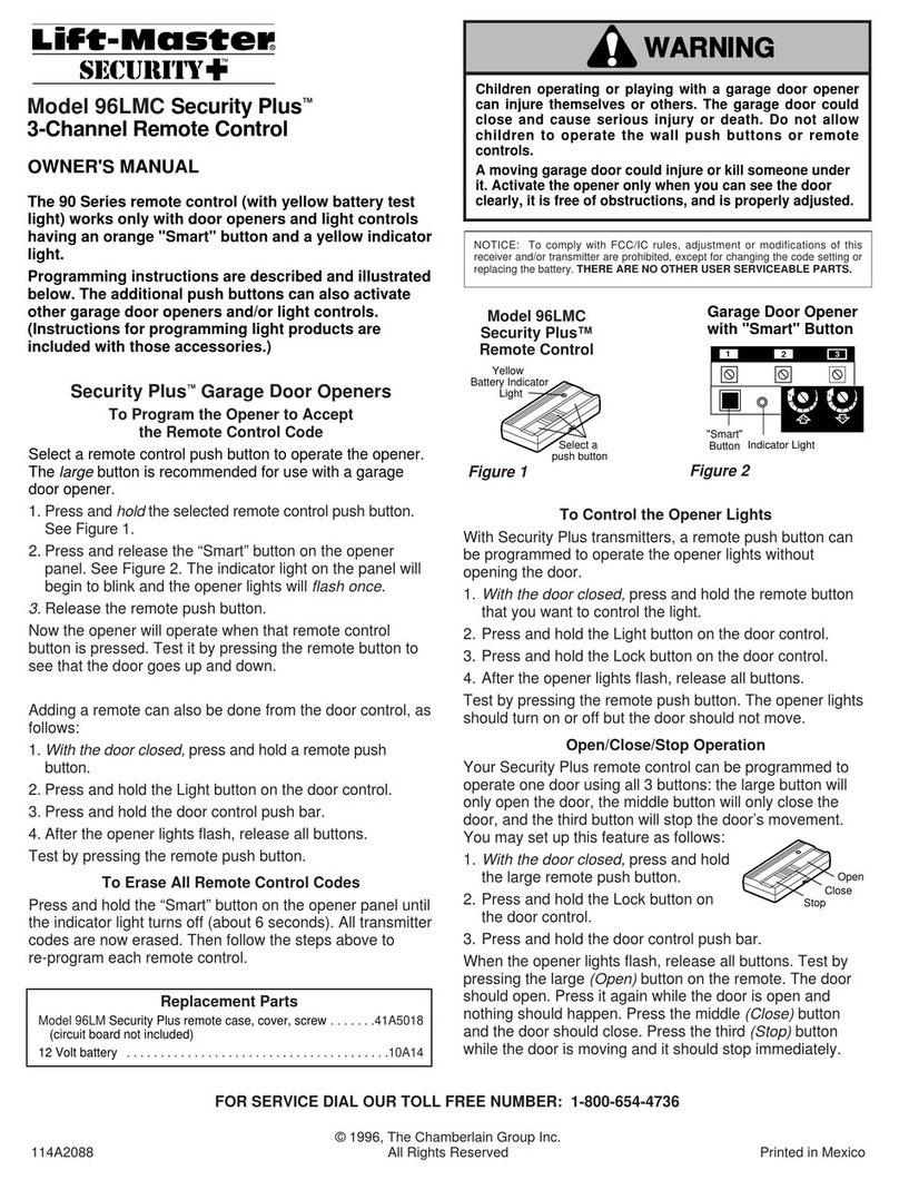 Chamberlain Security Plus 96LMC User manual