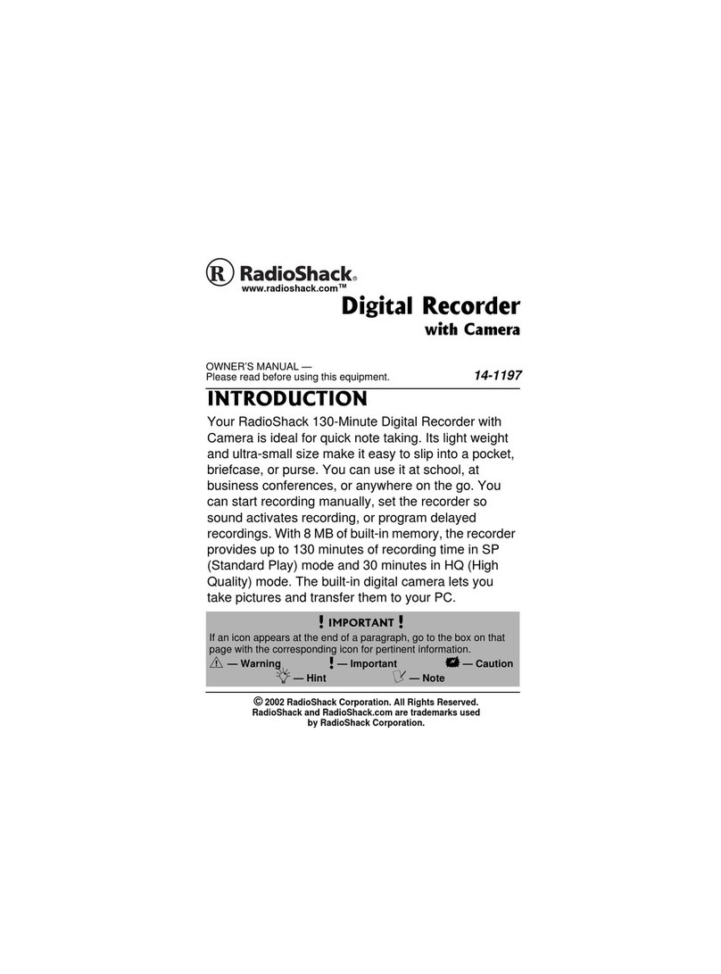 Radio Shack Digital Recorder owner's manual