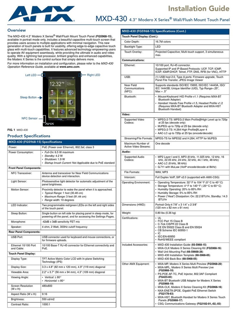 AMX MXD-430 User manual