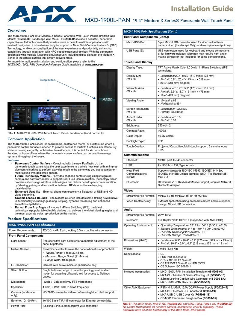 AMX MXD-1900L-PAN User manual