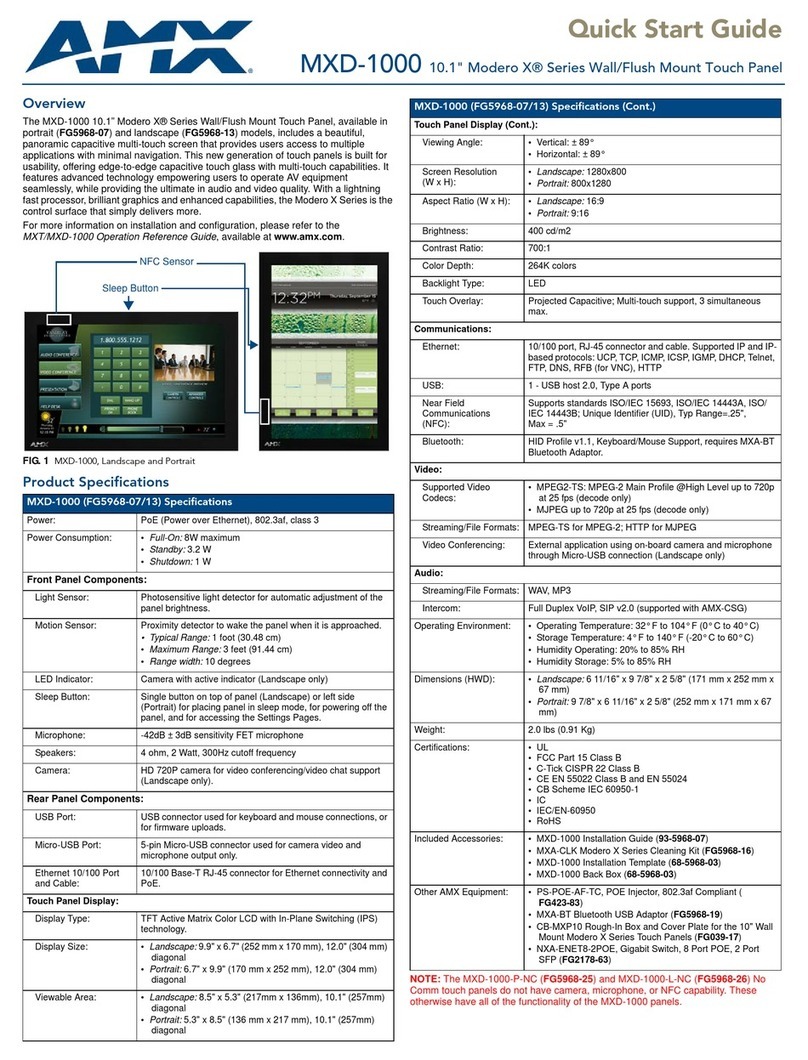 AMX MXD-1000 User manual