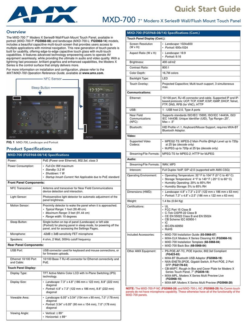 AMX MXD-700 User manual