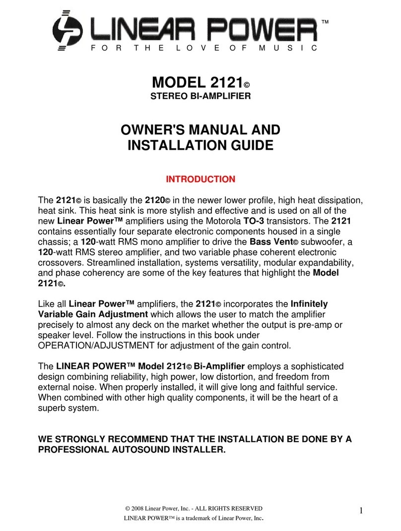 Linear Power 2121 Owner's manual and installation guide