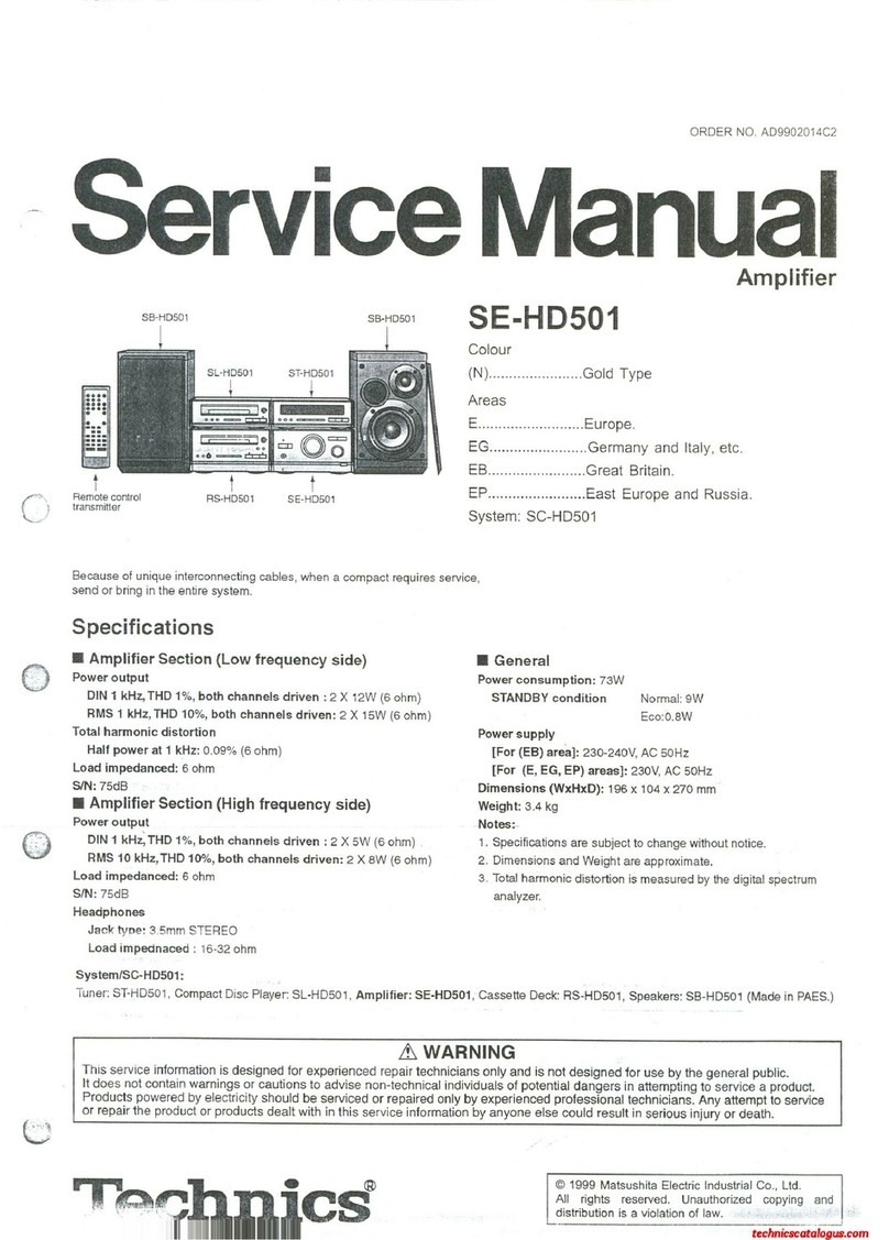 Technics SE-HD501 User manual Technics SE-HD501 User manual