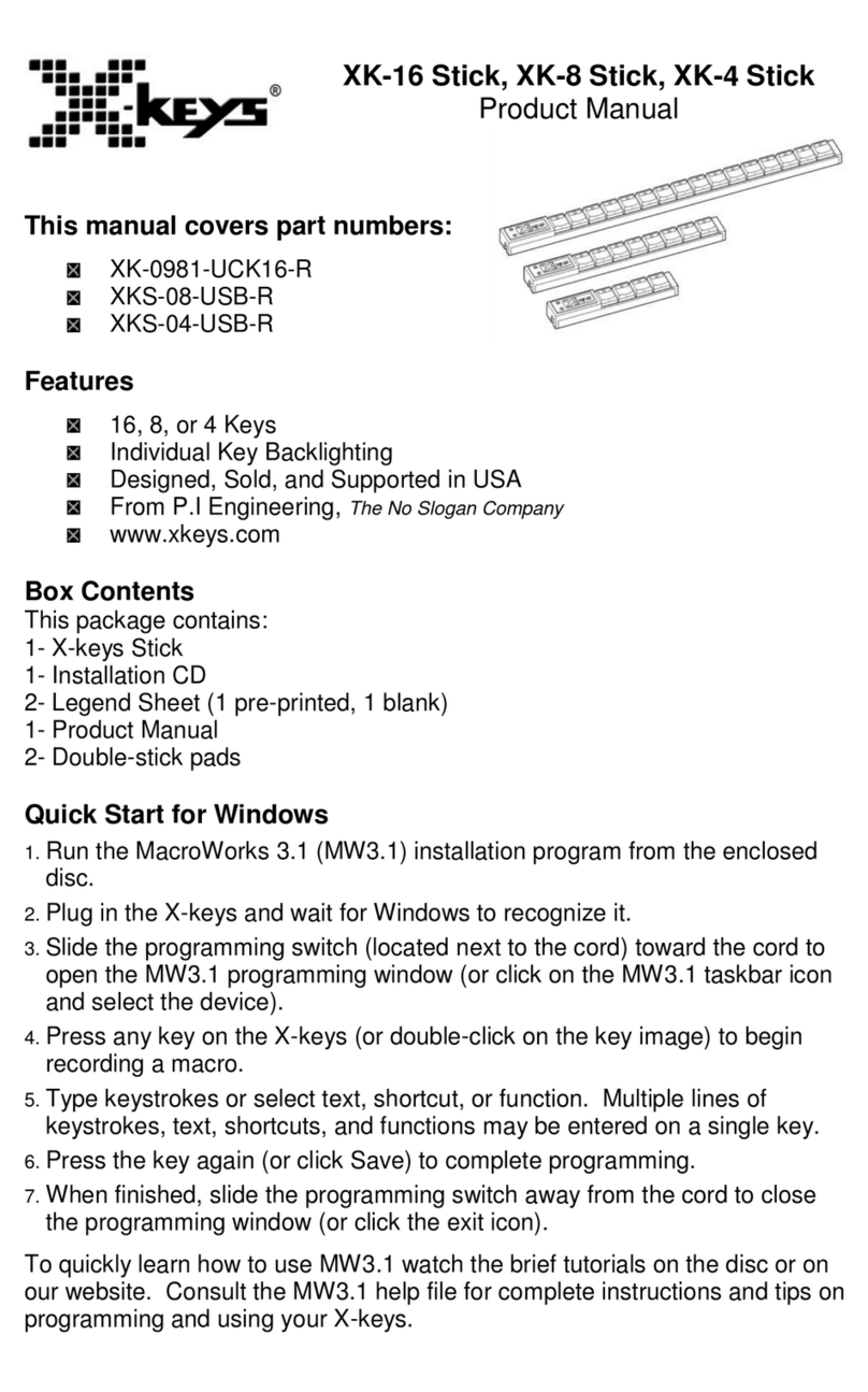 X-keys XK-16 Stick product manual