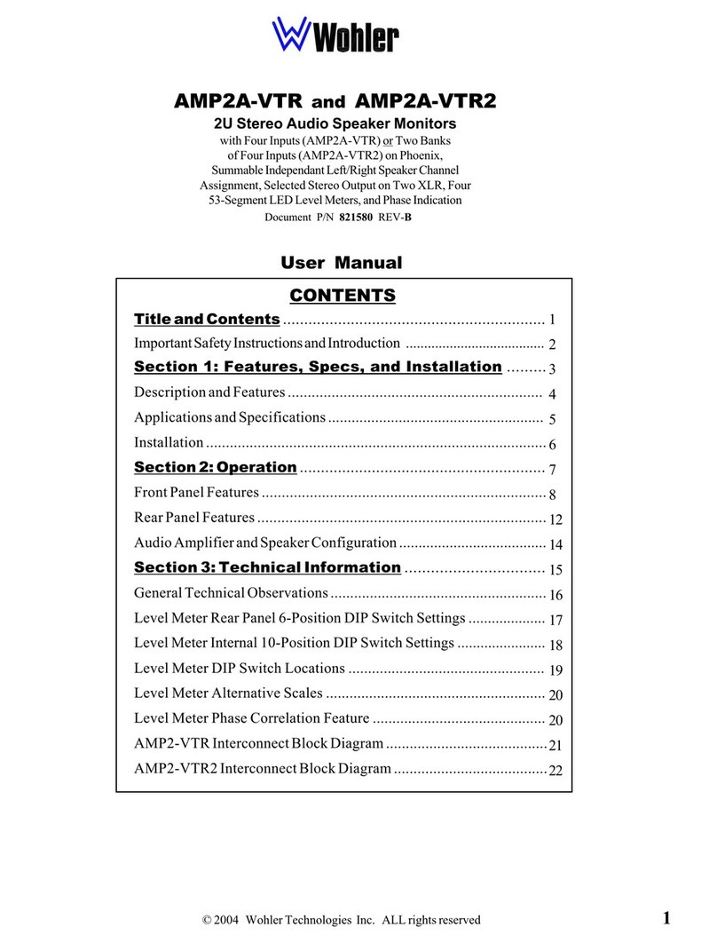Wohler AMP2A-VTR User manual