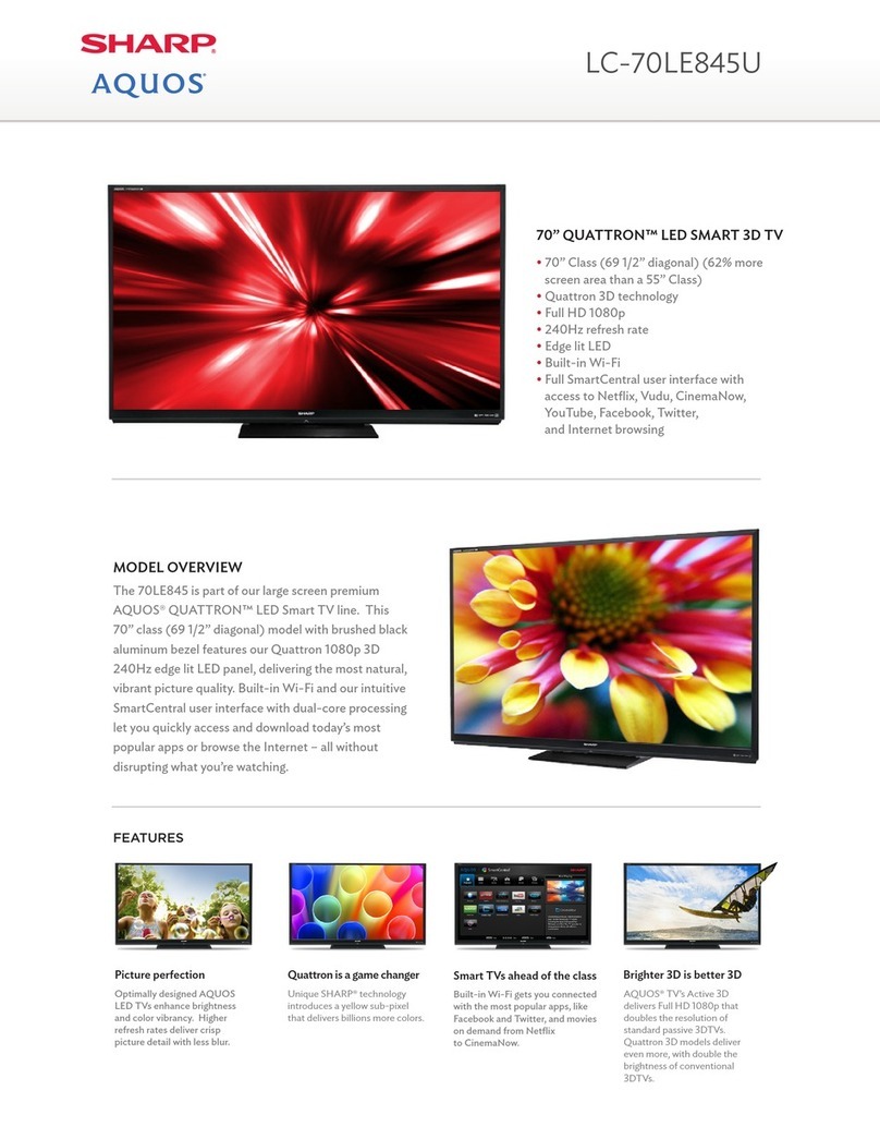 Sharp Aquos LC-70LE845U User manual