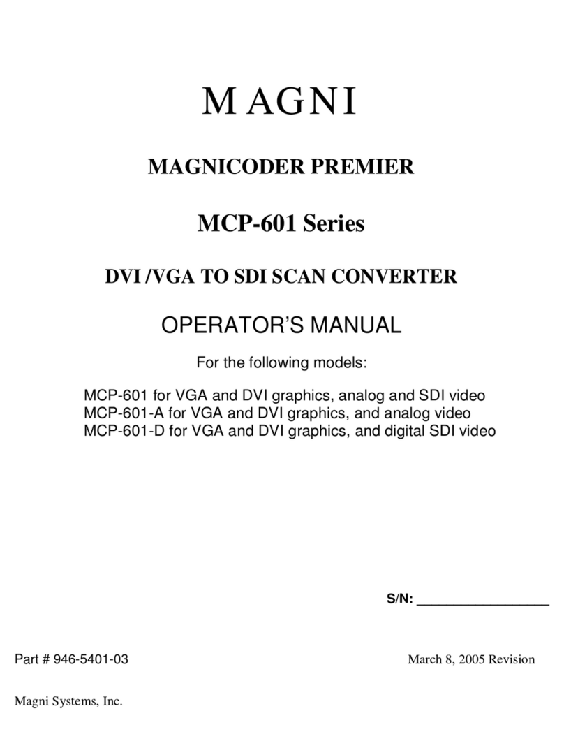 Magni MCP-601 Operator's manual Magni MCP-601 Operator's manual