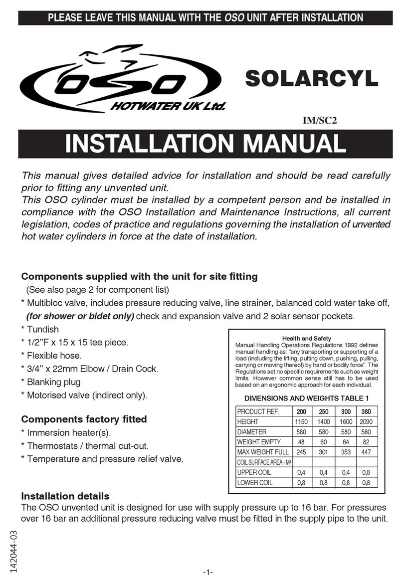 OSO Solarcyl IM/SC2 installation manual OSO Solarcyl IM/SC2 installation manual