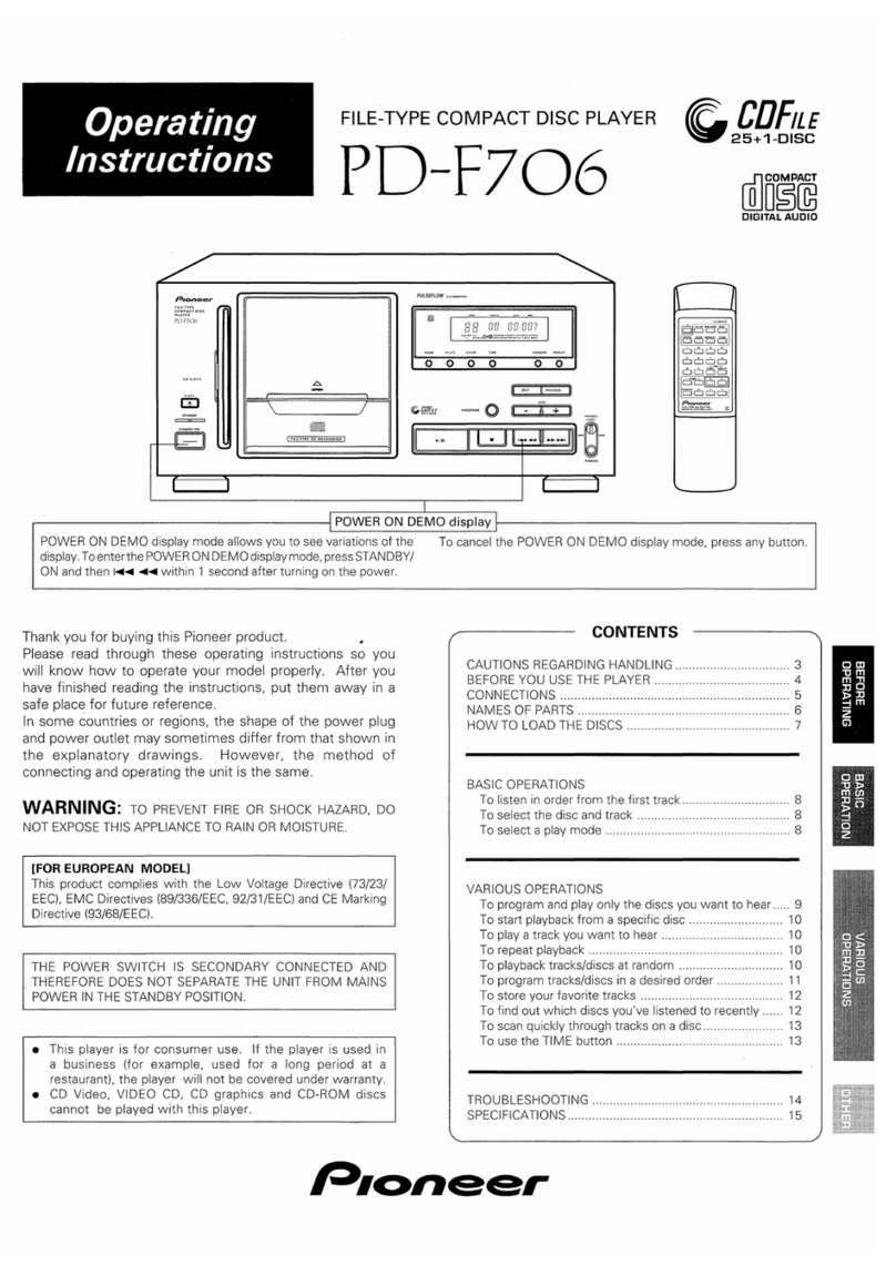 Pioneer PD-F706 User manual