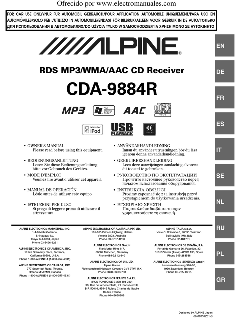 Alpine CDA-9884R Instruction Manual