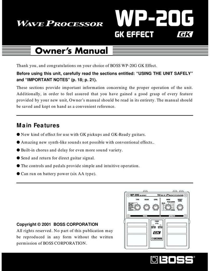 BOSSCO WP-20G User manual BOSSCO WP-20G User manual