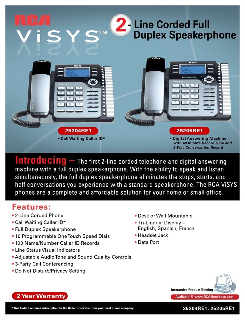 RCA 25204RE1 - ViSYS Corded Phone User manual