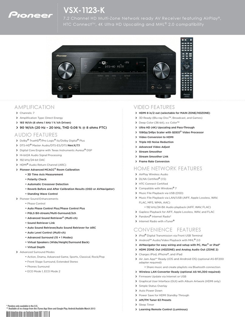 Pioneer VSX-1123-K Specifications