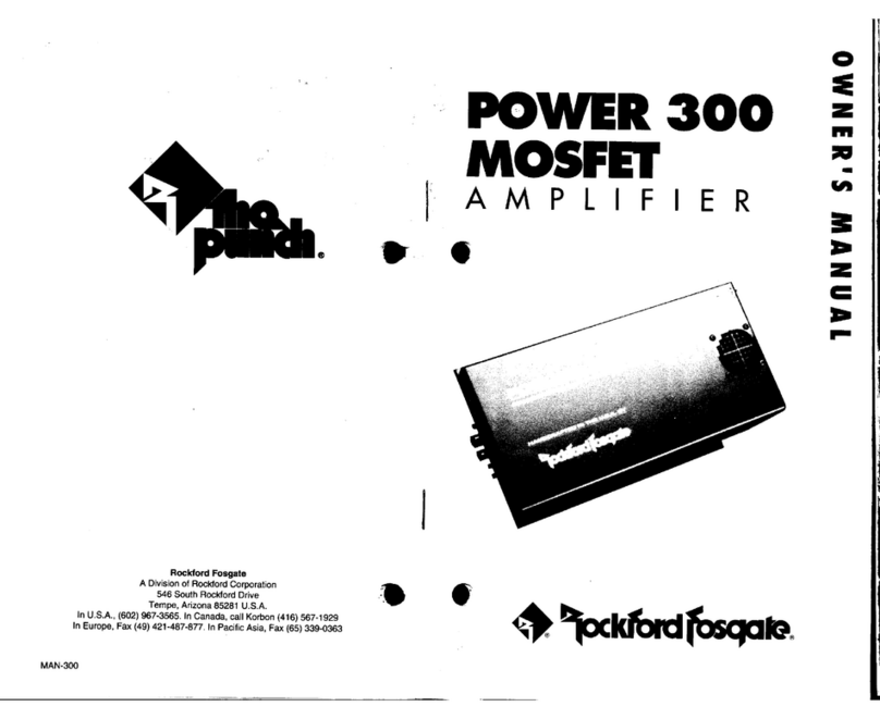 Rockford Fosgate Power 300 Mosfet amplifier owner's manual