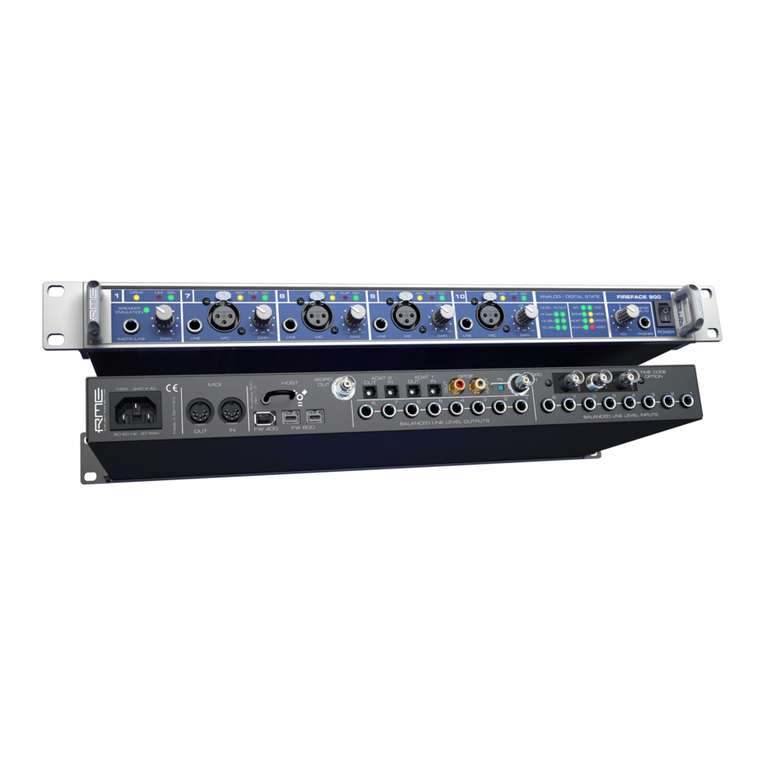 RME Audio Fireface 800 User manual