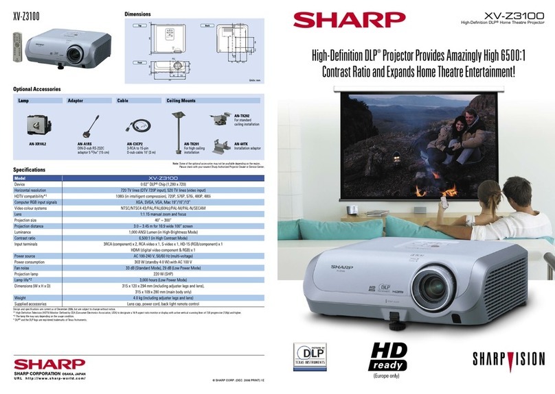 Sharp XV-Z3100 - DLP Projector - HD 720p User manual