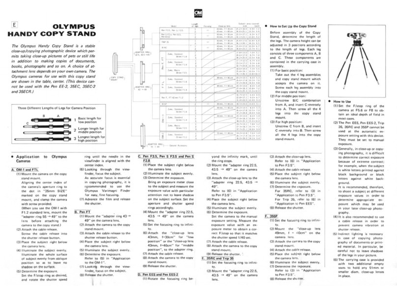 Olympus Handy copy stand User manual Olympus Handy copy stand User manual