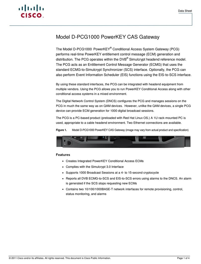 Cisco D-PCG1000 PowerKEY CAS User manual