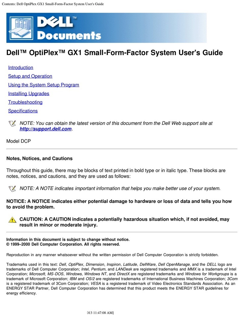 Dell OptiPlex GX1 User manual