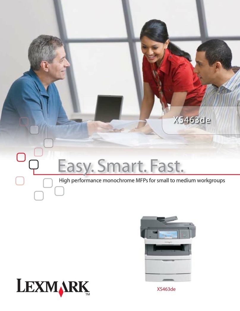 Lexmark Xs463de - Mono Laser Mfp P/C/S 40Ppm 1200X User manual