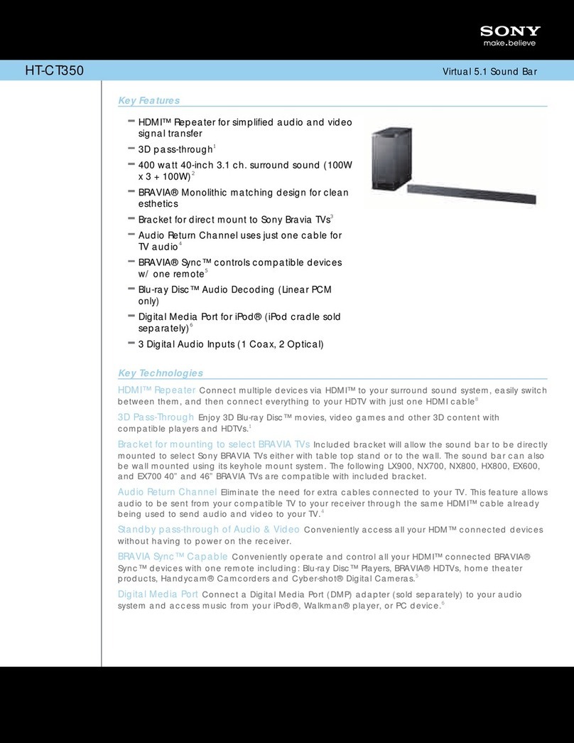 Sony HT-CT350 Installation and operation manual