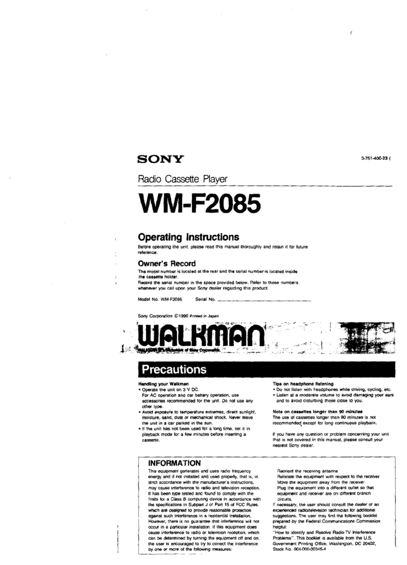Sony Walkman WM-F2085 User manual