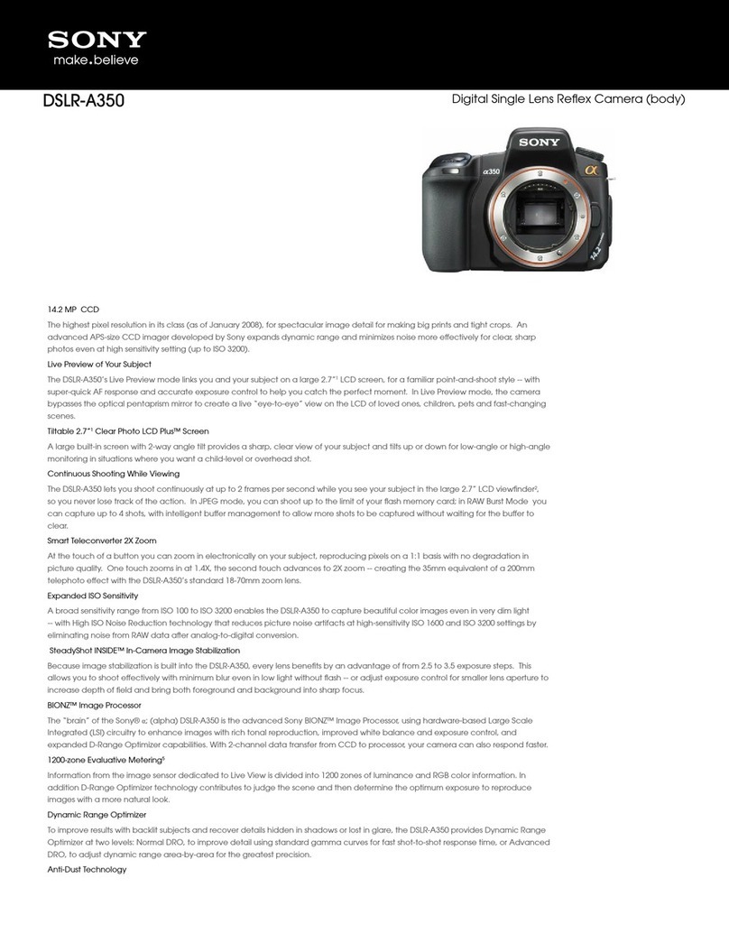 Sony Alpha DSLR-A350 User manual
