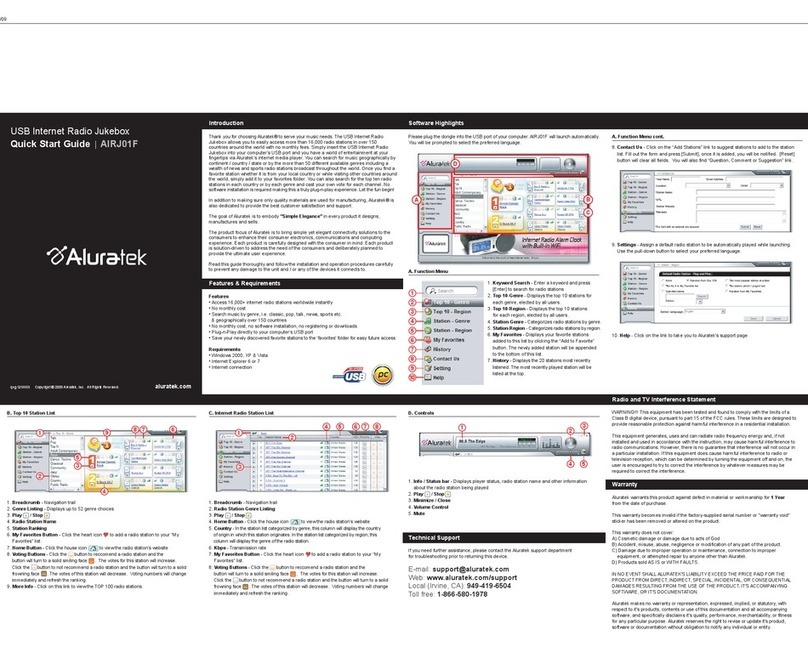 Aluratek AIRJ01F quick start guide