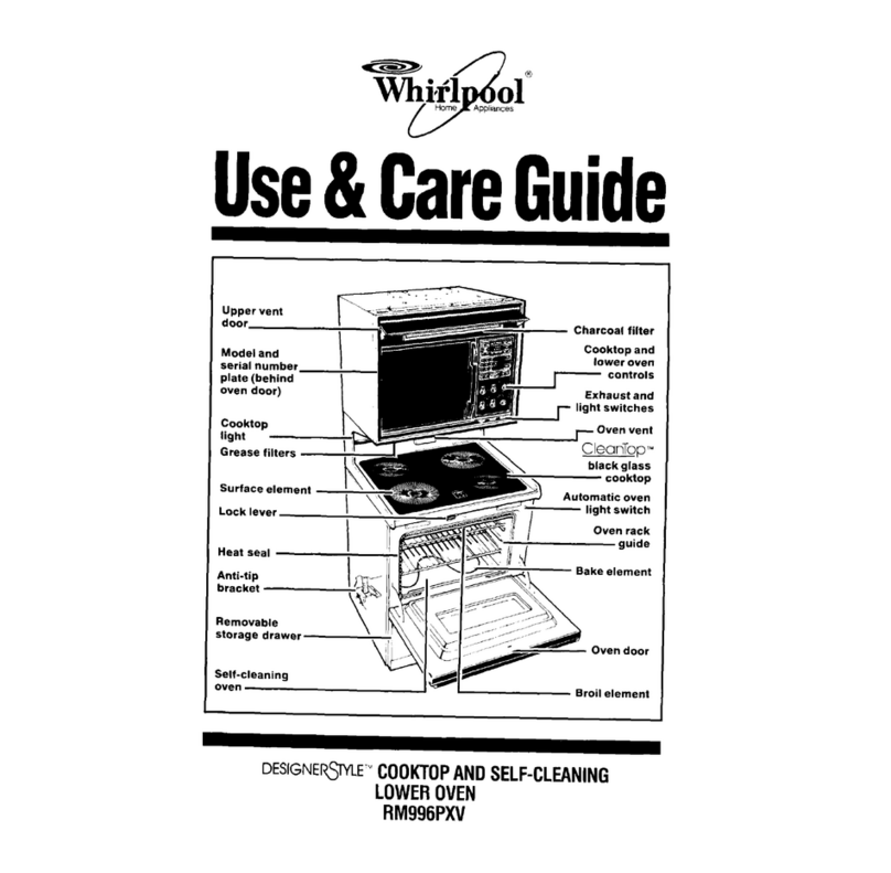 Whirlpool Desiger Style RM996PXV Use & care guide