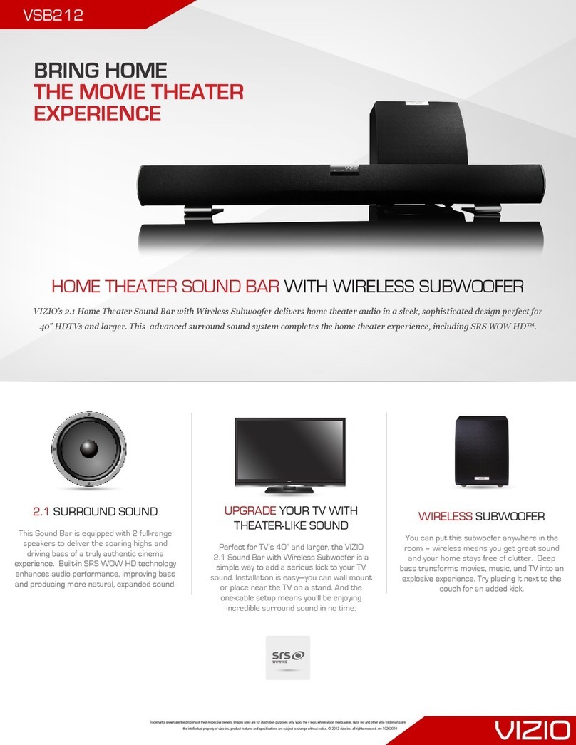 Vizio VSB212 User manual
