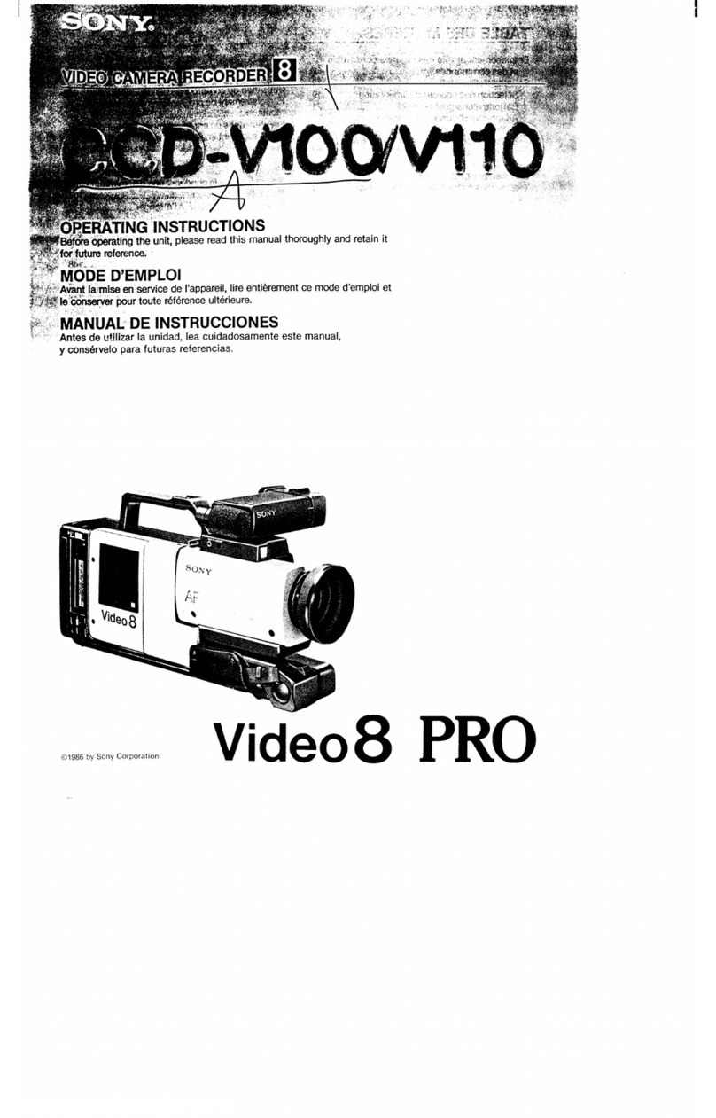 Sony Video 8 Pro CCD-V100 User manual