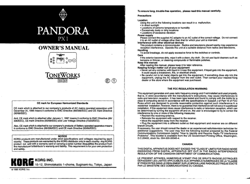 Korg Pandora PX1 User manual