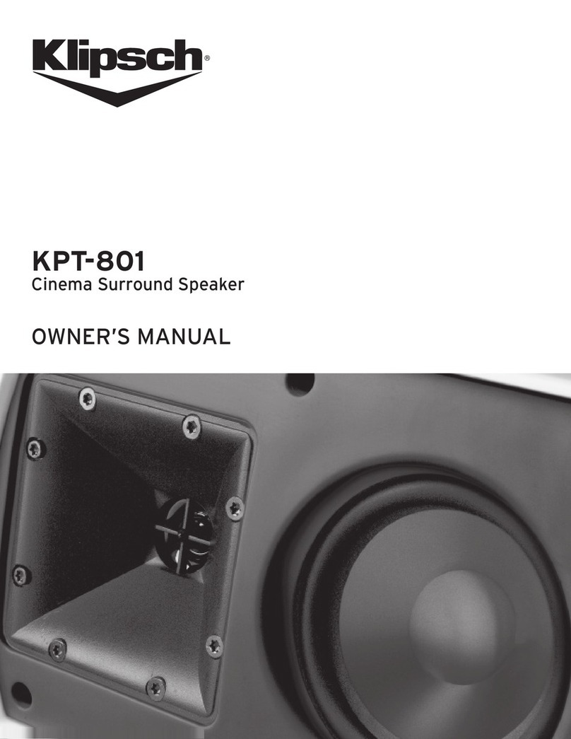 Klipsch KPT-801 User manual