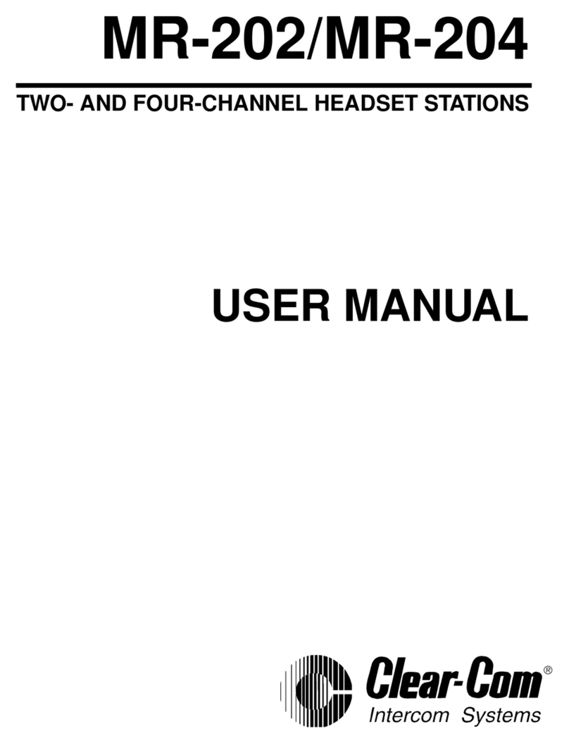Clear-Com MR-202 User manual
